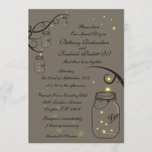 Mason Jar and Fireflies Latte - GORGEOUS! Invitation