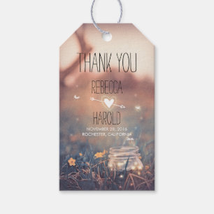 Mason Jar and Fireflies Rustic Wedding Thank You Gift Tags