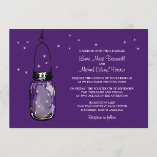 Mason Jar and Fireflies Wedding Invitations