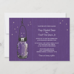 Mason Jar and Fireflies Wedding Invitations