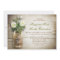 Mason jar and white flowers wedding invitations
