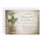 Mason jar and white flowers wedding invitations