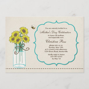 Mason Jar Arrangement Mother's Day Invitation