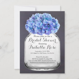 Mason jar blue hydrangea bridal shower hydrangea7 invitation