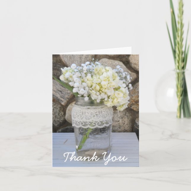 Mason Jar Bouquet Thank You Card (Front)