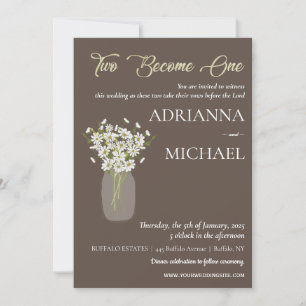 Mason Jar Christian Religious Wedding Invitation