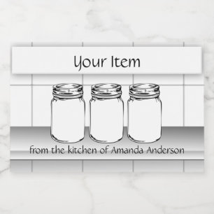 Mason Jar Custom Your Item Moden Product Label 3x2