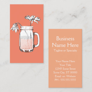 mason jar daisies business card