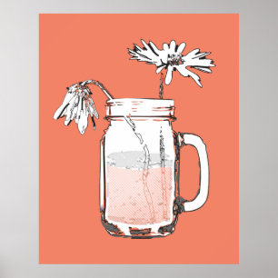 mason jar daisies canvas print