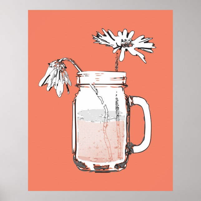 mason jar daisies canvas print (Front)