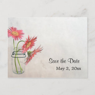 Mason Jar Daisies Postcard  - Save the Date