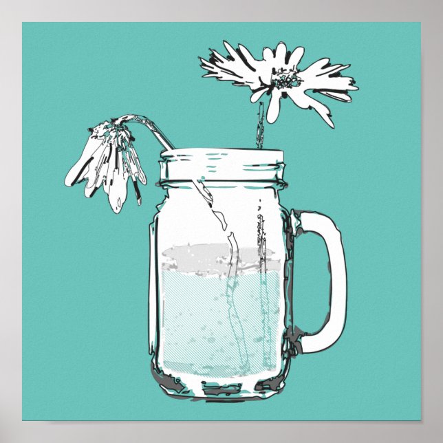 mason jar daisies poster (Front)