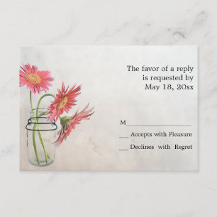Mason Jar Daisies RSVP Cards