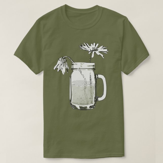 mason jar daisies T-Shirt (Design Front)