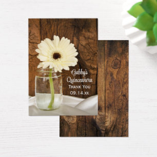 Mason Jar Daisy Thank You Quinceañera Favour Tags