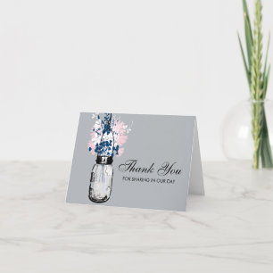 Mason Jar filled with Wildflowers Thank You Card