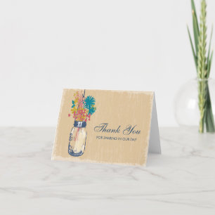 Mason Jar filled with Wilflowers Thank You Card