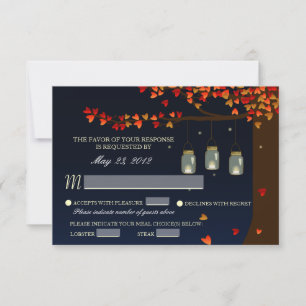 Mason Jar Fireflies Oak Tree RSVP [Meal Options]
