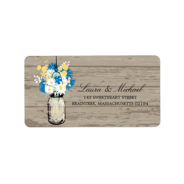 Mason Jar Flowers | Mailing Address Label (Front)