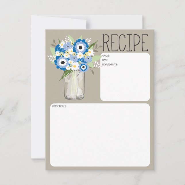 Mason Jar Flowers Recipe Card (Front)