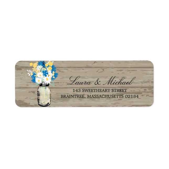 Mason Jar Flowers | Return Address Label (Front)