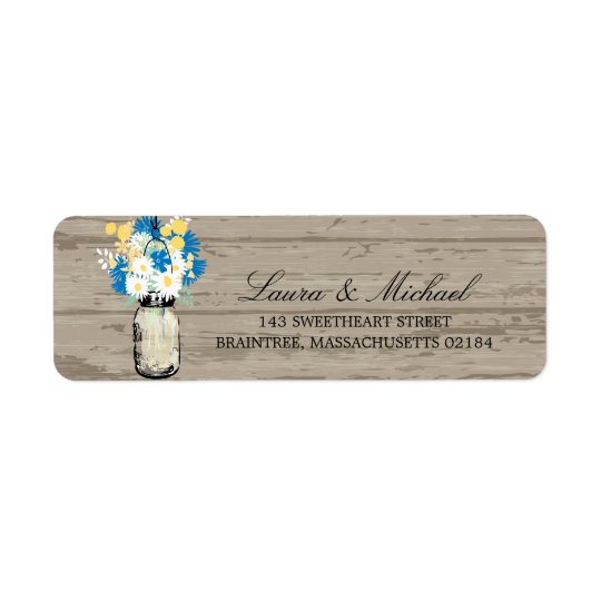 Mason Jar Flowers | Return Address Return Address Label