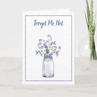 Mason Jar Forget-Me-Not Sympathy Card