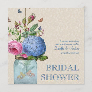 Mason Jar Goldfish Love Bridal Shower Invitation
