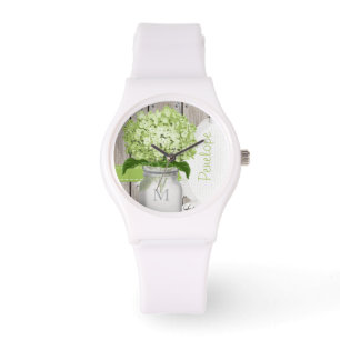 Mason Jar Green Hydrangea Watch