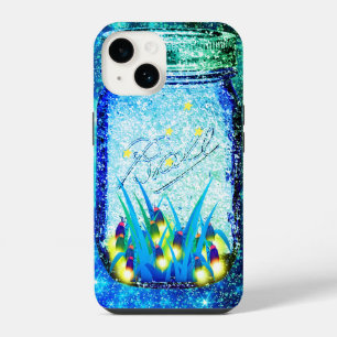 Mason jar lightning bug glowing firefly magnet iPhone 14 case