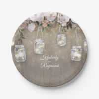 Mason Jar Lights Floral Rustic