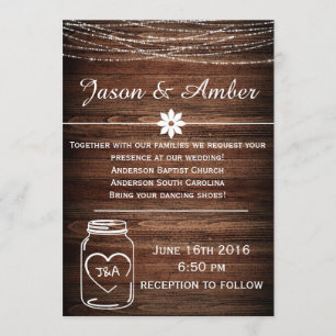Mason Jar lights Invitation