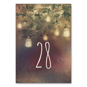 Mason Jar Lights Rustic Tree Wedding Table Number