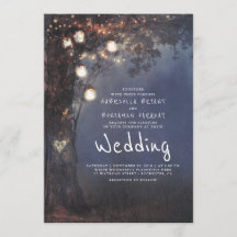 Mason Jar Lights Tree Carved Heart Rustic Wedding
