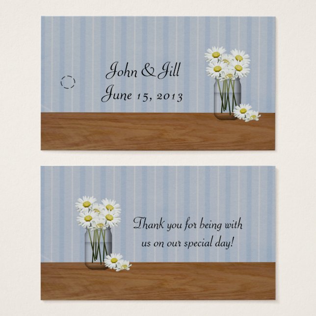 Mason Jar Of Daisies Hang Tag (Front & Back)