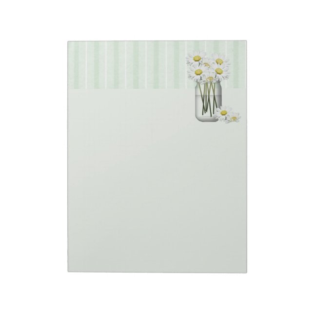 Mason Jar Of Daisies Notepad (Rotated)