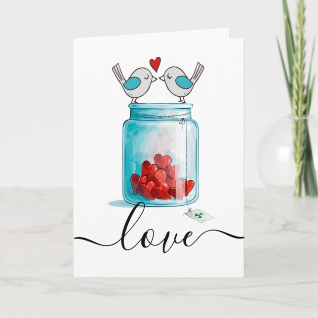 Mason Jar of Love Holiday Card (Front)