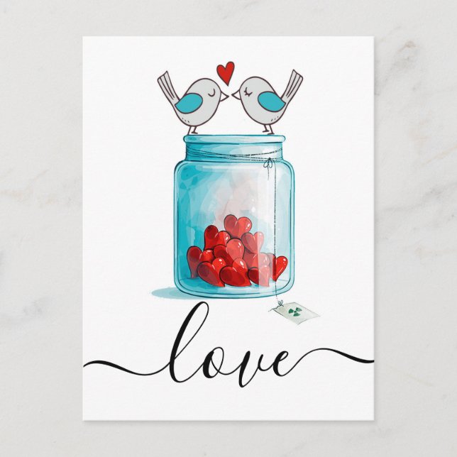 Mason Jar of Love Postcard (Front)
