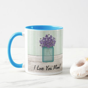Mason Jar Of Violets Mother's Day Mug