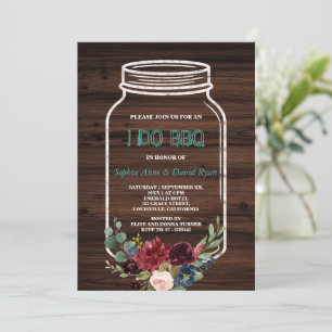 Mason Jar Old Barn Before I DO BBQ Invitation