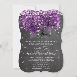 Mason Jar Radiant Purple Wedding Invitation