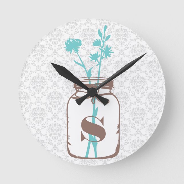 Mason Jar Round Clock (Front)