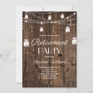 Mason Jar Rustic Retirement Party Invitation