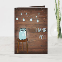 Mason Jar Rustic Wedding Thank You Card