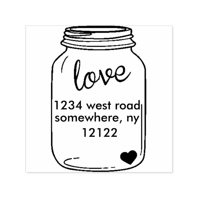 Mason Jar Self-Inking Stamp (Design)