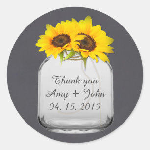 Mason jar sunflower wedding tags sunflwr7
