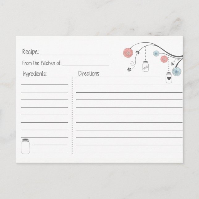 Mason Jar Tree Recipe Card (Front)