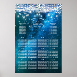 Mason Jar Under the Stars Wedding Seating Chart
