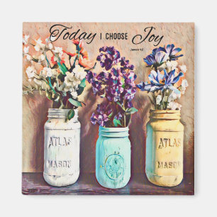 Mason Jar Vase Today I choose Joy Magnet
