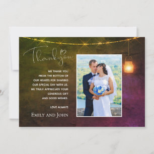 Mason Jar Warm Autumnal Colours photo Thank You Card